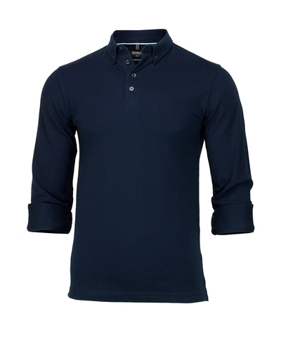 Carlington  deluxe long sleeve polo | dark navy