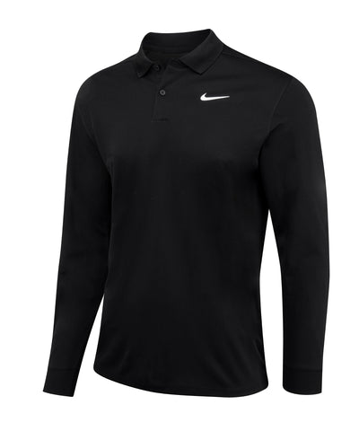 Nike Dri-FIT Victory solid long sleeve polo | black/white