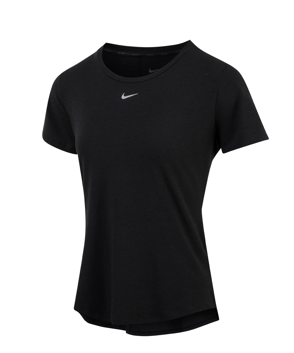 Womens Nike One Luxe Dri-FIT short sleeve standard fit top | black/reflective silver