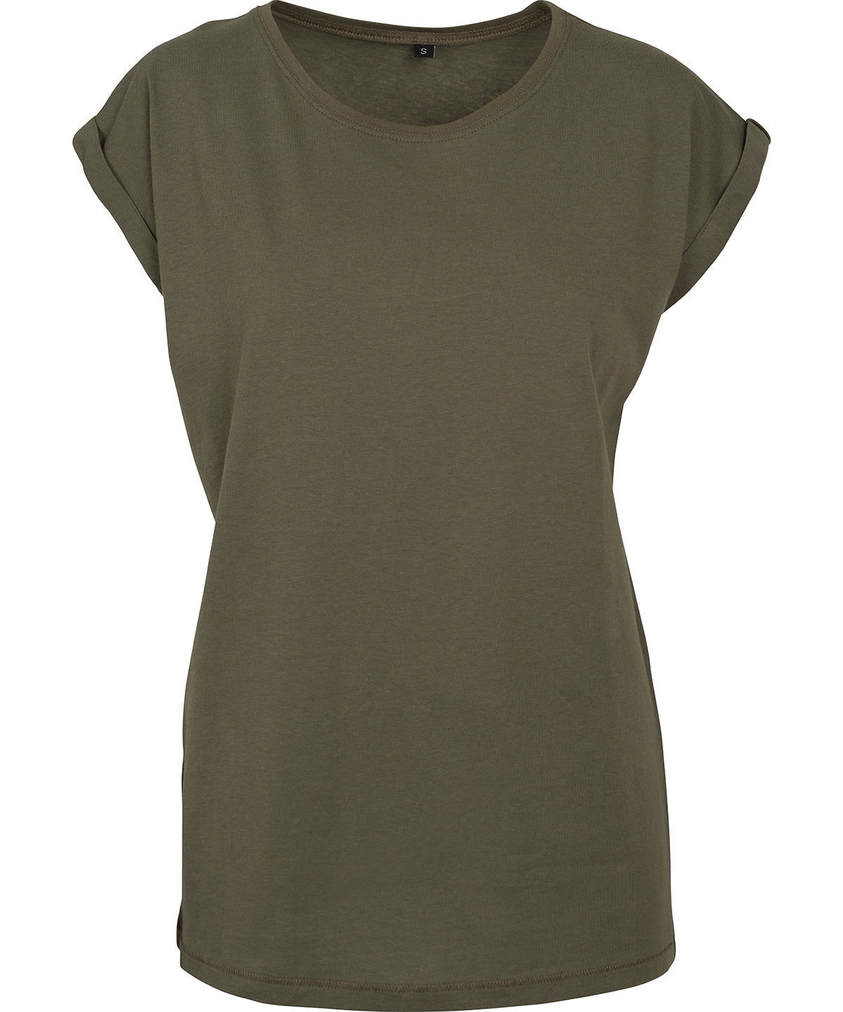 Womens regular extended shoulder tee | olive