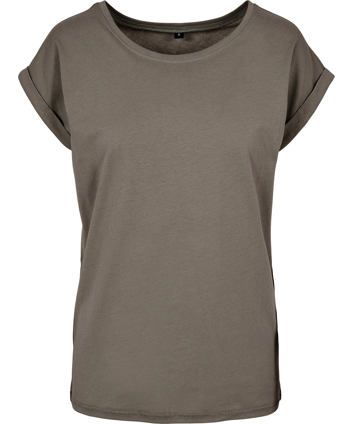 Womens regular extended shoulder tee | pale olive