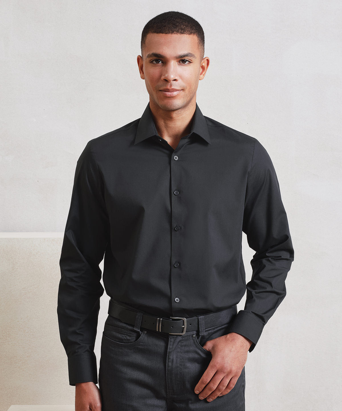 Long sleeve Recyclight poplin shirt | black