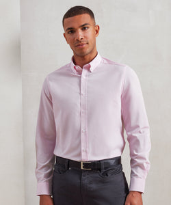 Cotton-rich Oxford stripes shirt | white/light blue
