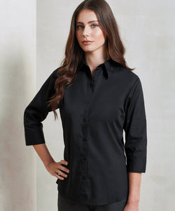Womens  sleeve poplin blouse | black
