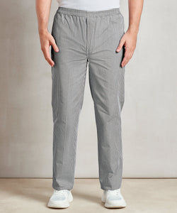 Pull-on chefs trousers | black white