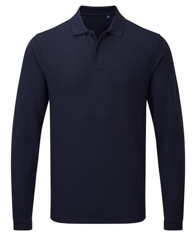 Essential unisex long sleeve workwear polo shirt | navy