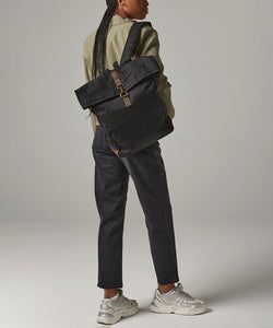 Heritage waxed canvas backpack | black