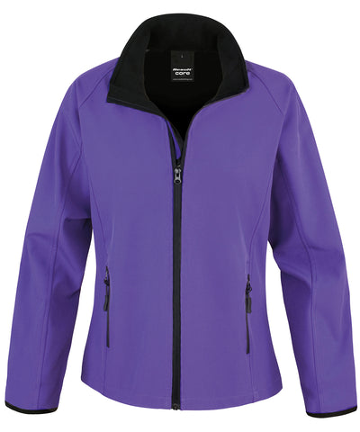 Womens Core printable softshell jacket | purple/black