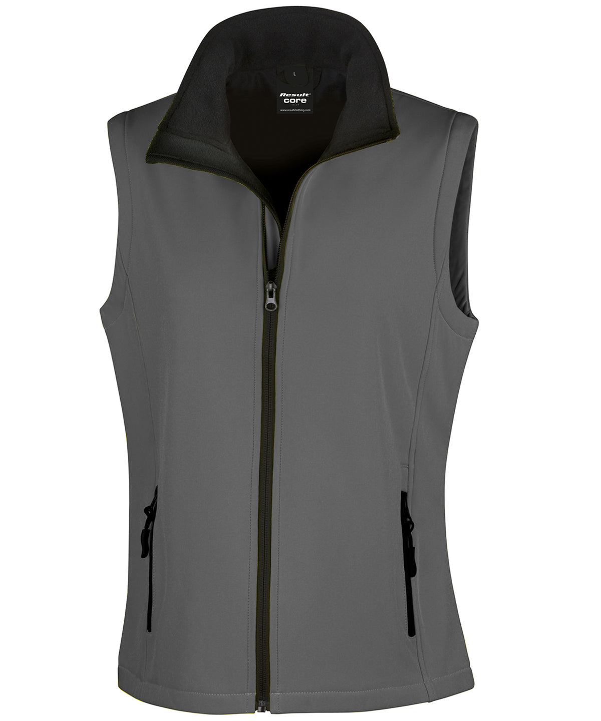 Womens printable softshell bodywarmer | charcoal/black