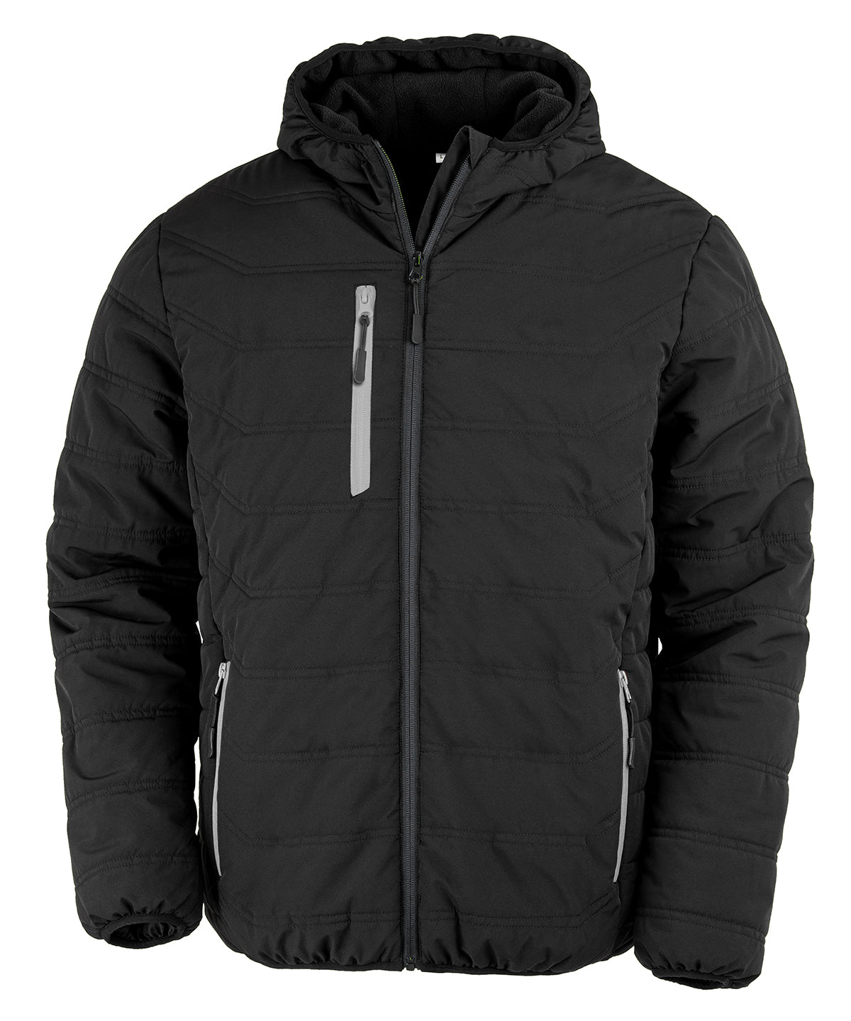 Recycled compass padded winter jacket | black/grey