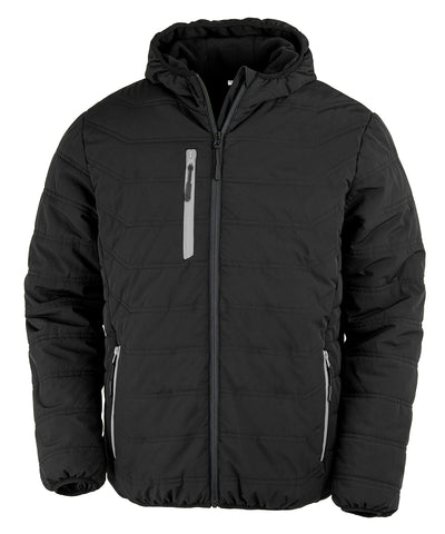 Recycled compass padded winter jacket | black/grey
