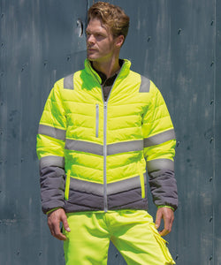 Soft padded safety jacket | fluorescent orange