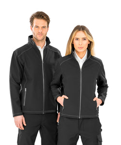 Womens treble stitch softshell | Black
