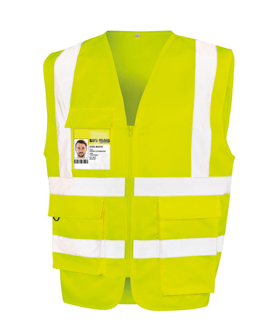 Heavy duty polycotton security vest | fluorescent yellow