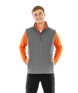 Mens recycled 2-layer printable softshell bodywarmer | black