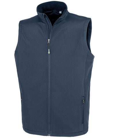 Mens recycled 2-layer printable softshell bodywarmer | navy