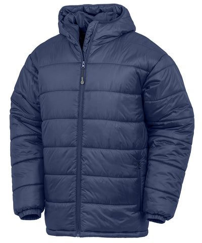Recycled hooded padded parka | navy