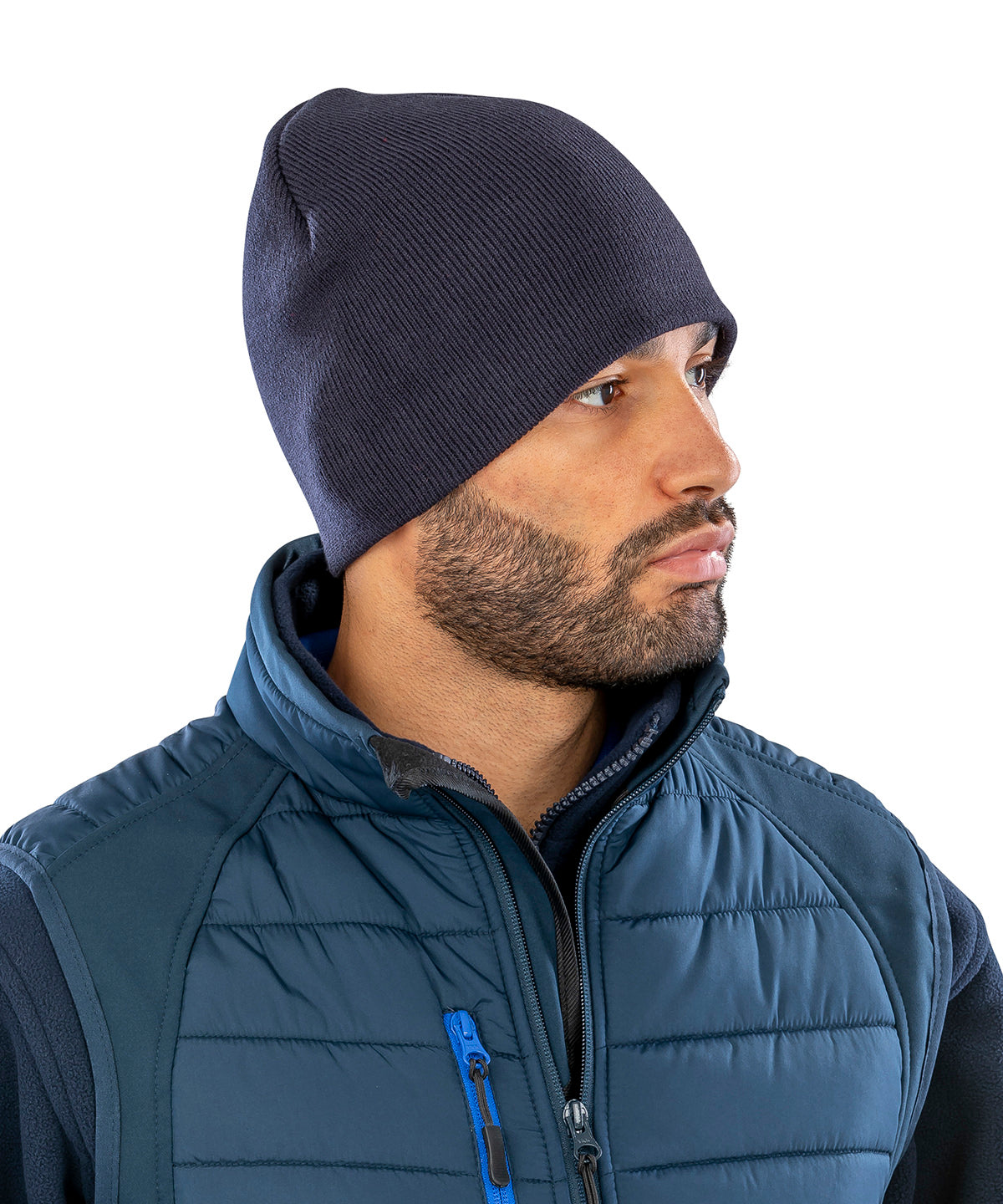 Pull-on soft-feel acrylic hat | black