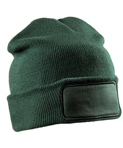 Recycled double knit printers beanie | bottle green