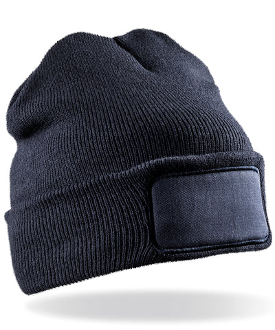 Recycled double knit printers beanie | navy