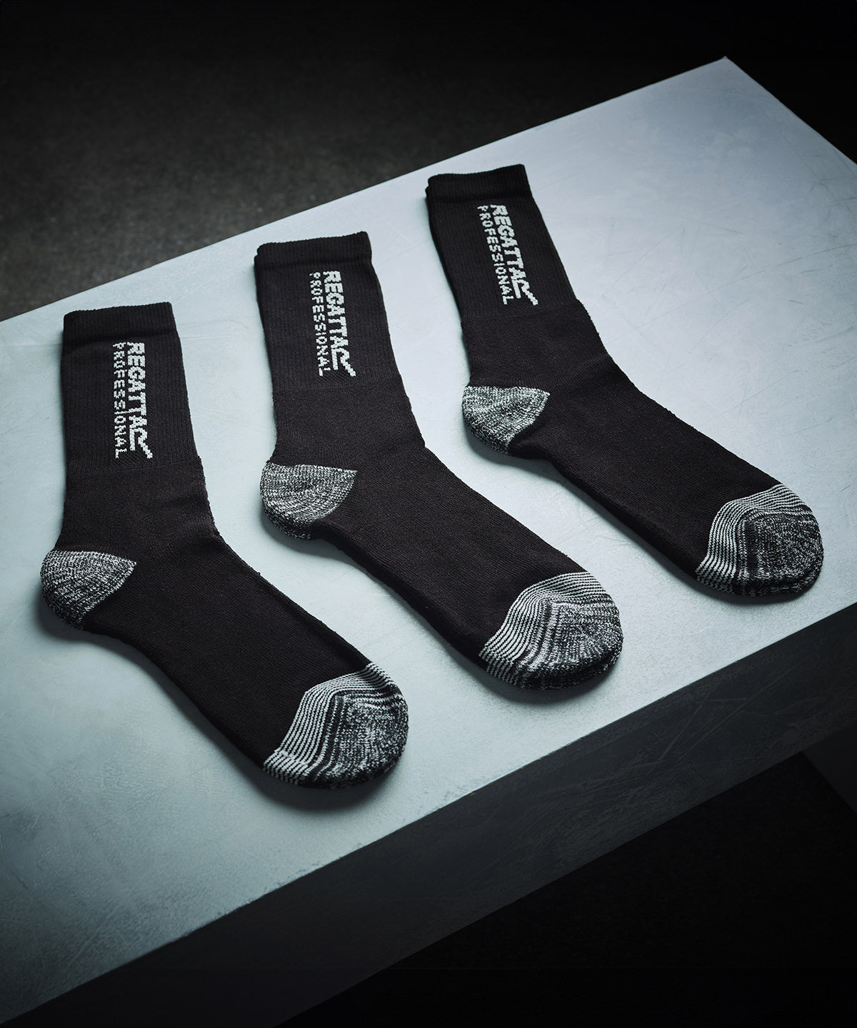 3-pack work socks | black