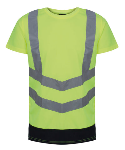 Pro hi-vis short sleeve t-shirt | yellow/navy