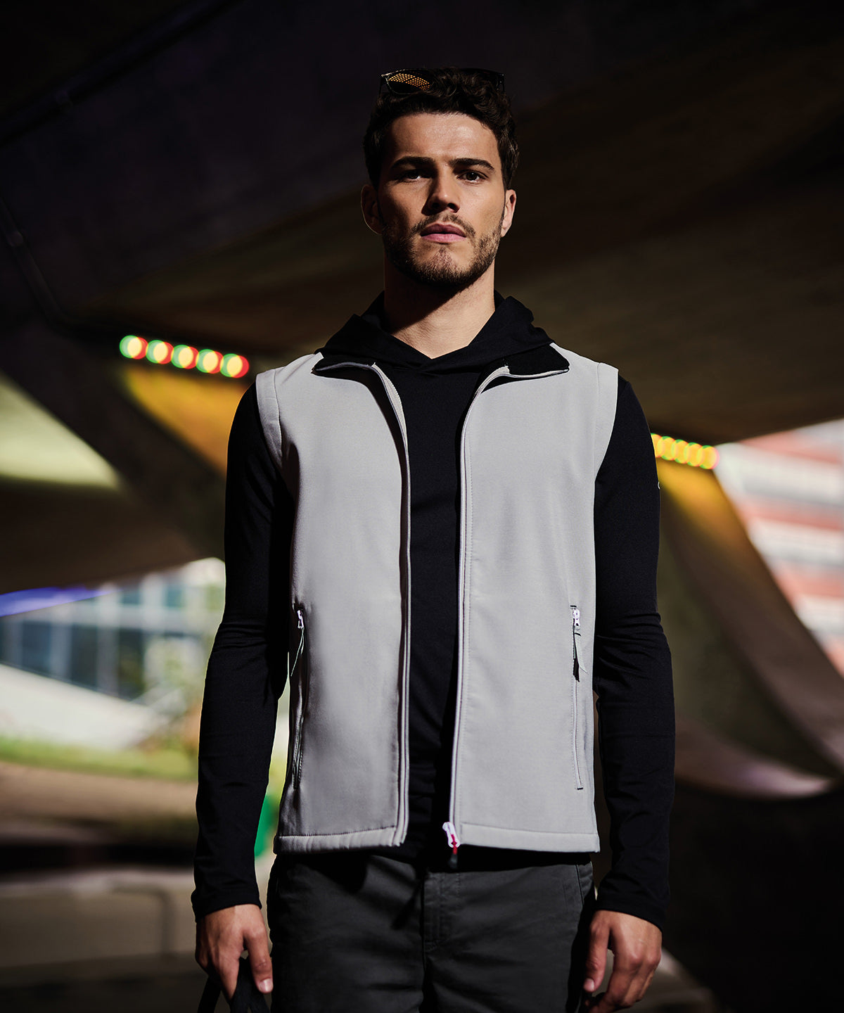 Ascender 2-layer softshell bodywarmer | black/mineral grey