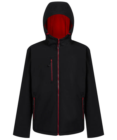 Navigate 2-layer hooded softshell jacket | black/classic red