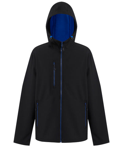 Navigate 2-layer hooded softshell jacket | black/new royal
