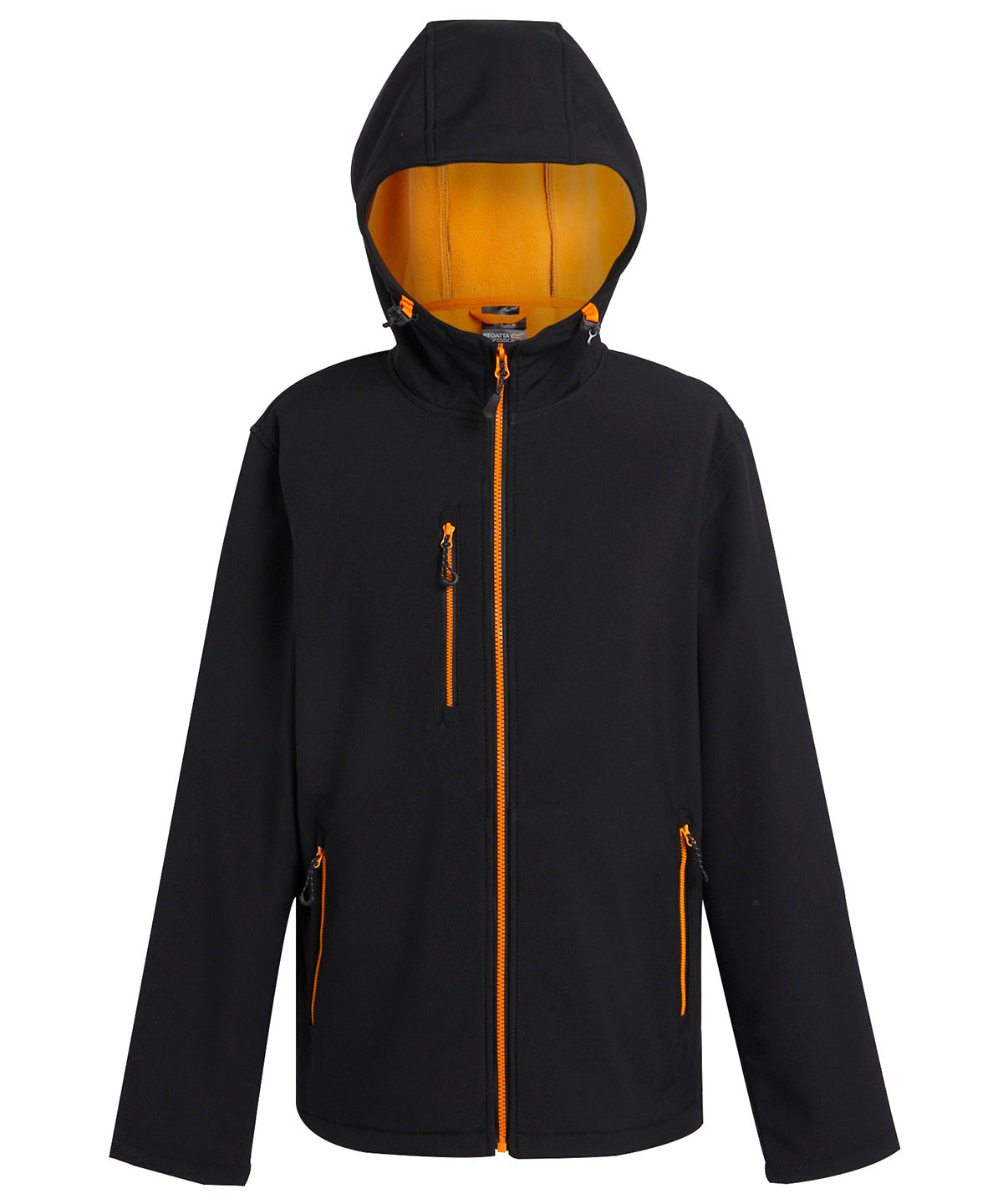 Navigate 2-layer hooded softshell jacket | black/orange pop