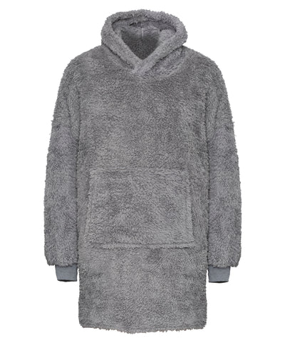 The Ribbon teddy bear fabric hoodie | grey