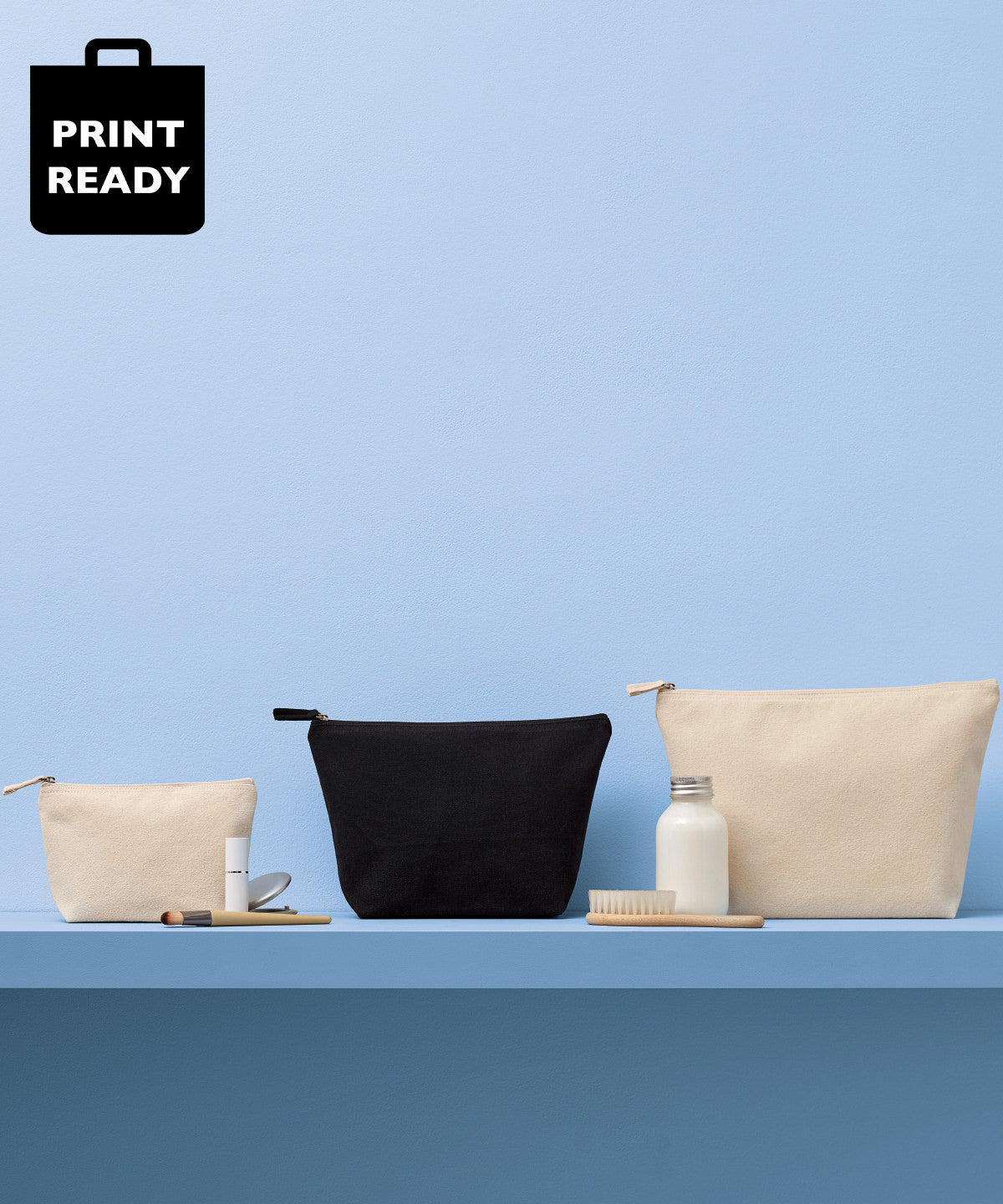 Recycled luxe canvas accessory bag | black