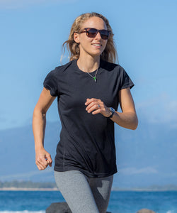 Womens Spiro quick-dry short sleeve t-shirt | black