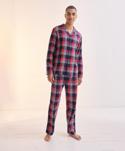 Mens tartan lounge Set | red/navy check