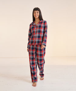 Womens tartan lounge Set | red/navy check