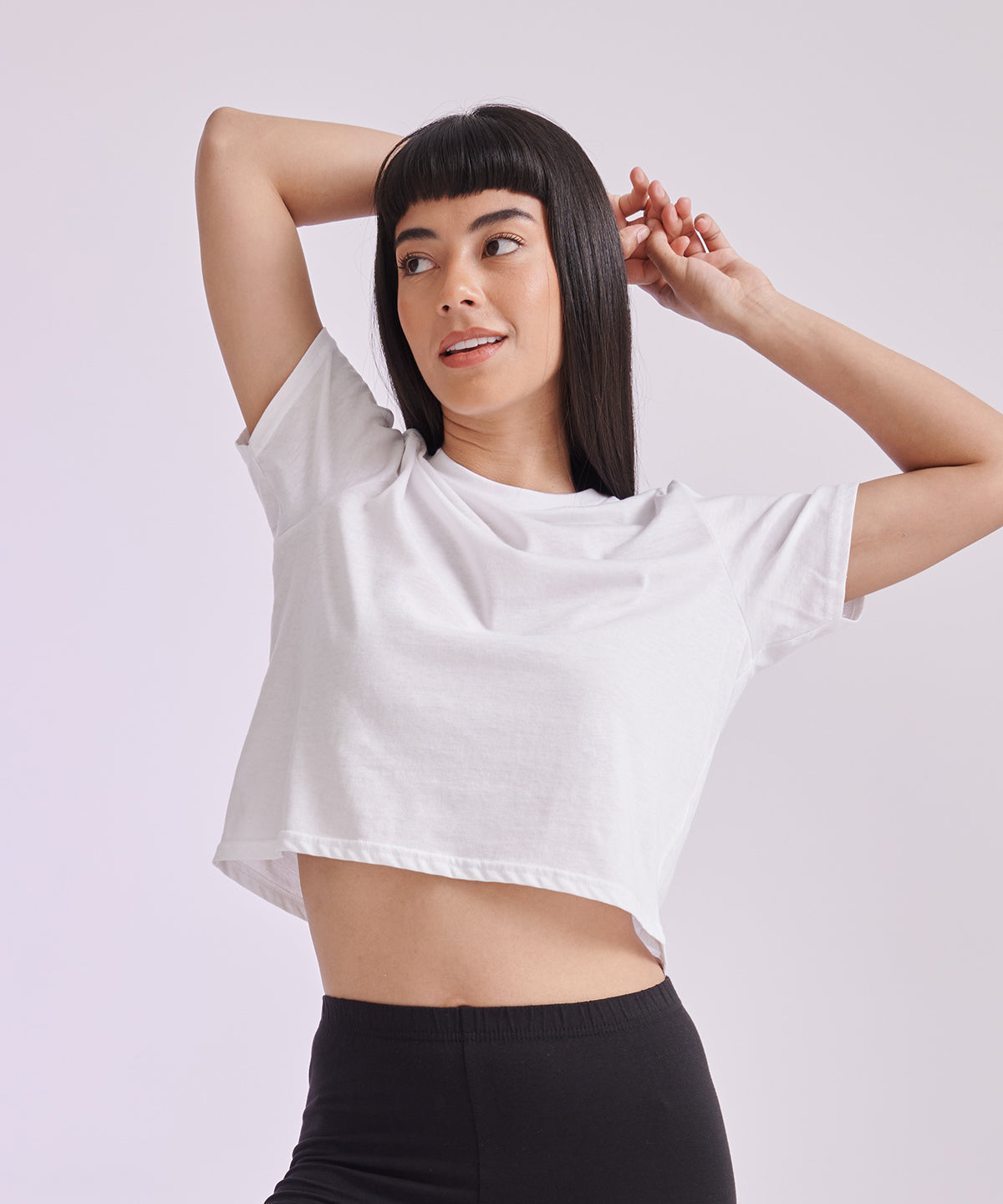 Womens cropped boxy T | black