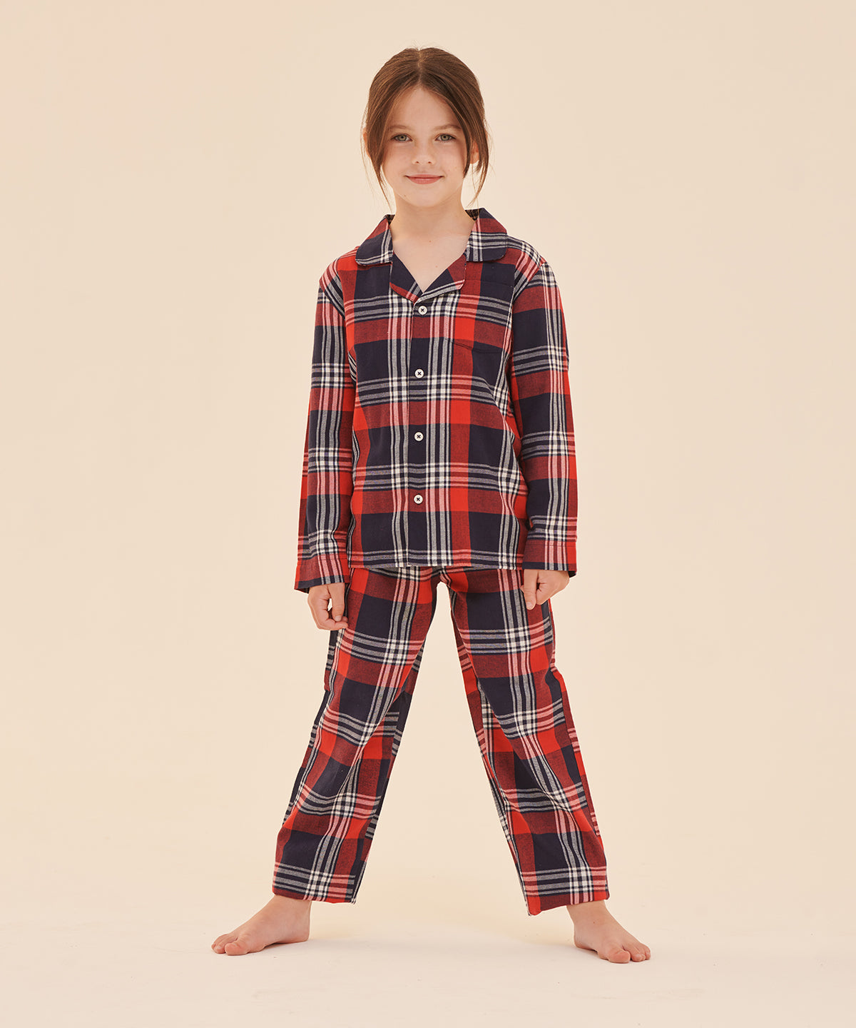 Kids tartan lounge set | red/navy check