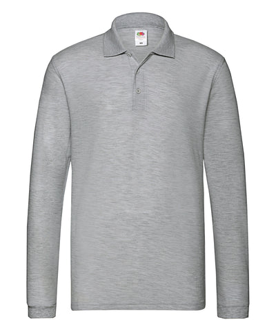 Premium long sleeve polo | athletic heather