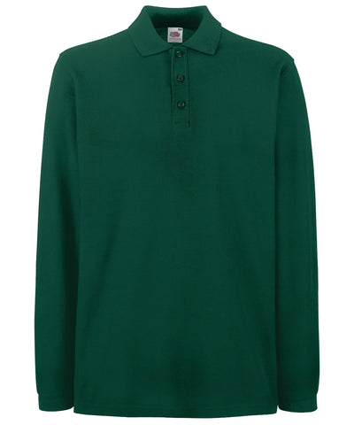 Premium long sleeve polo | forest green