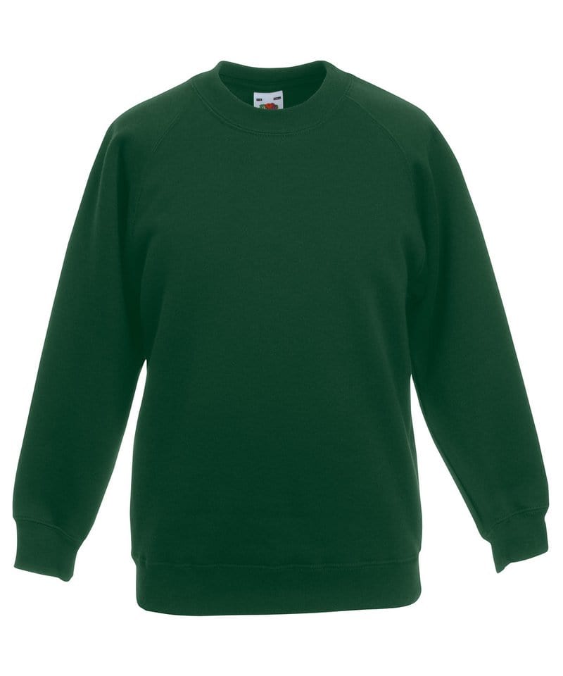Premium 70/30 kids raglan sweatshirt | Bottle Green