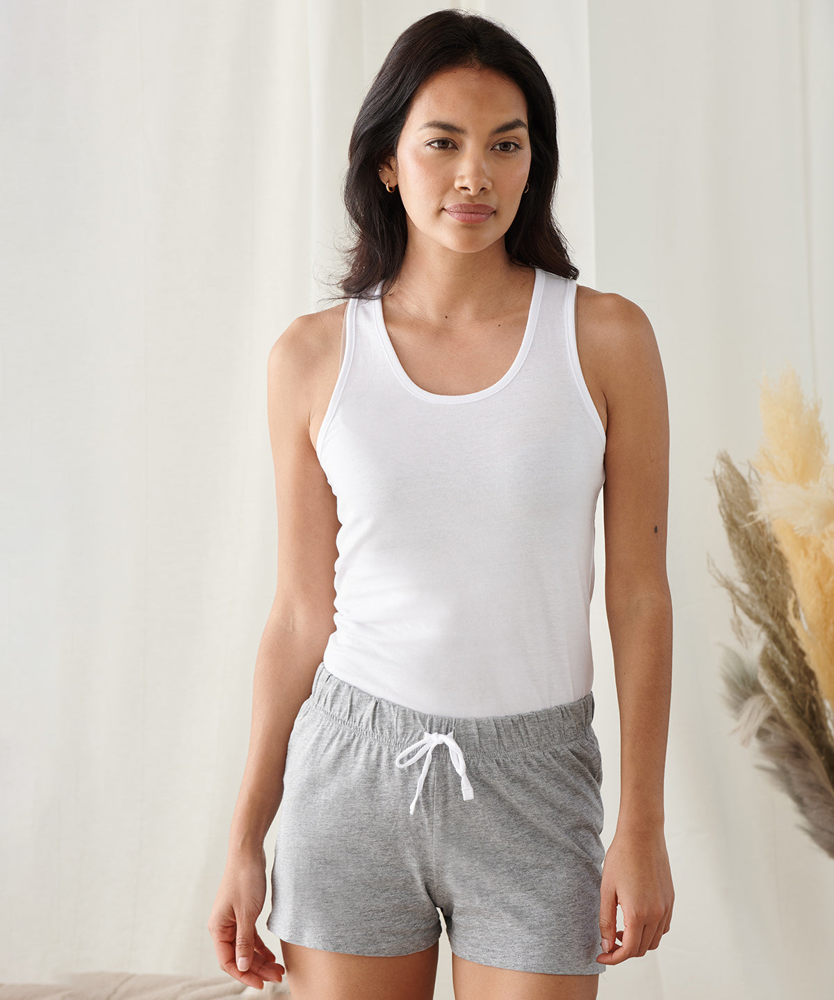 Womens short pyjama set (in a bag) | white/heather grey
