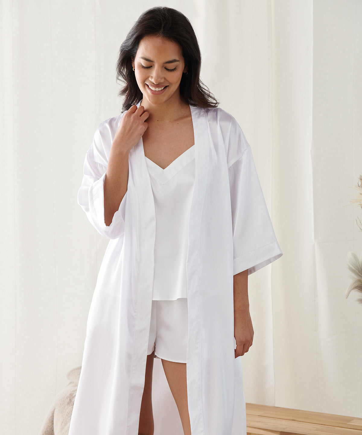 Womens satin robe | black
