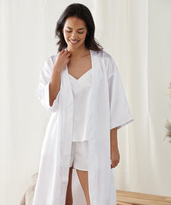 Womens satin robe | black