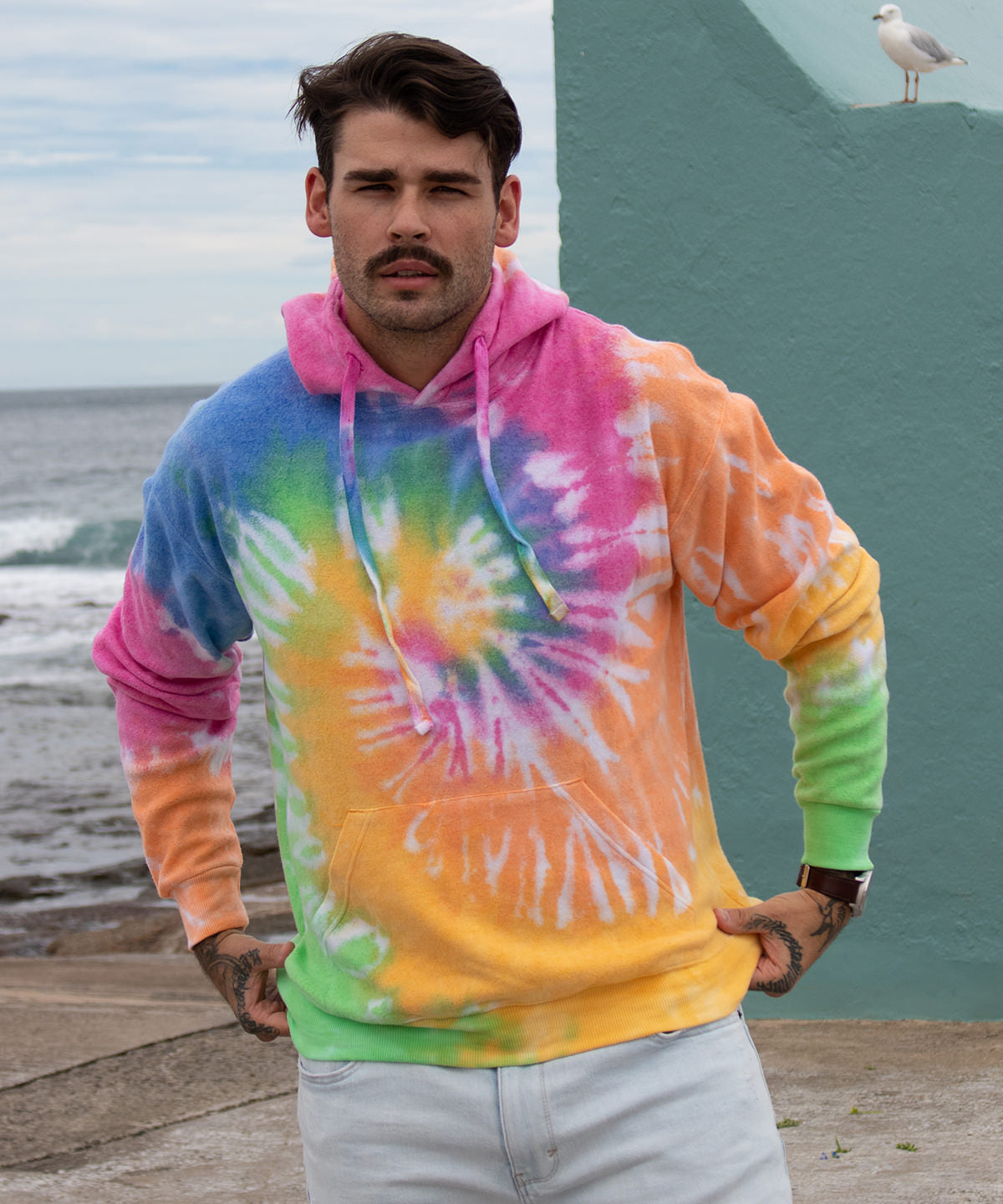 Rainbow tie-dye hoodie | multi rainbow