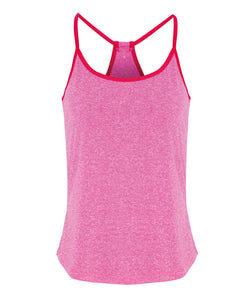 Womens TriDri® yoga vest | black melange/silver melange
