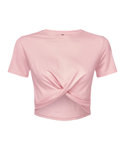 Womens TriDri® twist crop top | light pink
