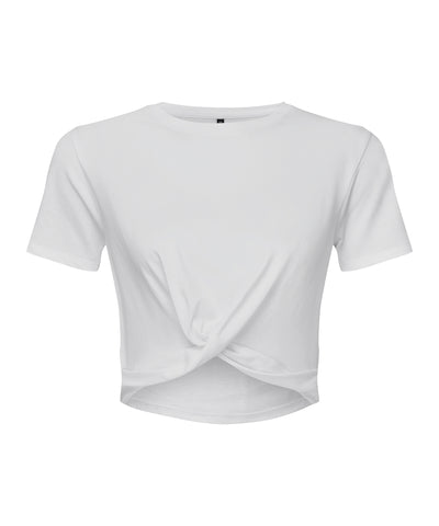 Womens TriDri® twist crop top | white