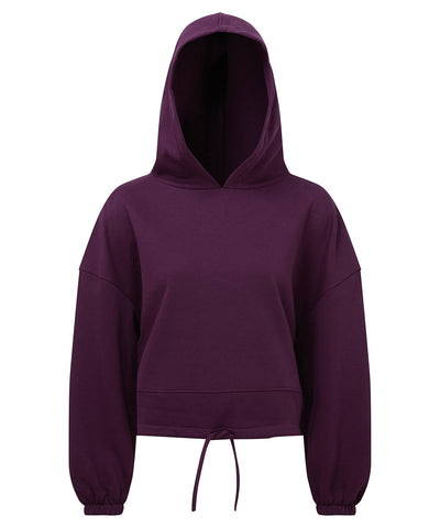 Womens TriDri® cropped oversize hoodie | mulberry