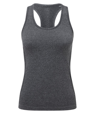 Womens TriDri® seamless 3D fit multi-sport sculpt vest | black melange