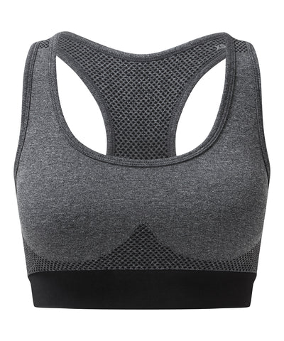 TriDri® seamless 3D fit multi-sport sculpt bra | black melange